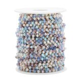 1m 3.5mm SS Faceted Glass Beaded Chain DIY Bracelet Necklace Jewelry Making