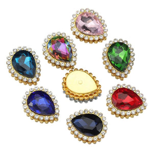 20pcs 14x18mm Crystal Glass Rhinestone Cabochons Beads for DIY Jewelry Making