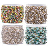 1M Stainless Steel Crystal Ball Beads Chain for Jewelry Making