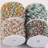 1M Stainless Steel Crystal Ball Beads Chain for Jewelry Making