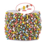 1M Stainless Steel Crystal Ball Beads Chain for Jewelry Making