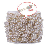 1M Stainless Steel Crystal Ball Beads Chain for Jewelry Making