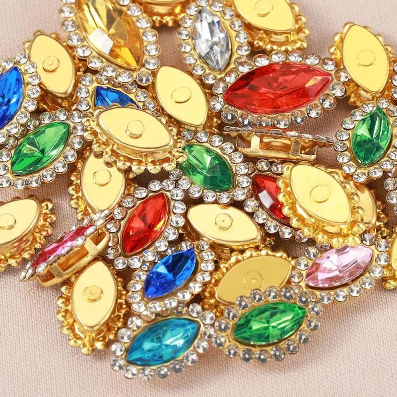 50pcs Glass Rhinestones with Claw Bases for Dress Accessories DIY Jewelry