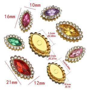 50pcs Glass Rhinestones with Claw Bases for Dress Accessories DIY Jewelry