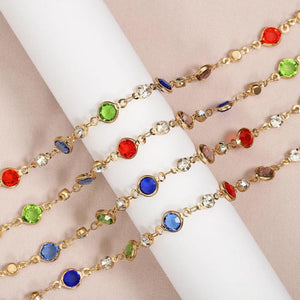 1meter Colorful Crystal Beads Chains for DIY Jewelry Making