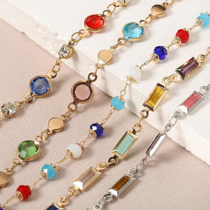1meter Colorful Crystal Beads Chains for DIY Jewelry Making