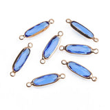 10PCS Faceted Glass Charms Connectors for Jewelry Making DIY Earrings