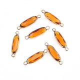 10PCS Faceted Glass Charms Connectors for Jewelry Making DIY Earrings