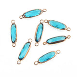 10PCS Faceted Glass Charms Connectors for Jewelry Making DIY Earrings