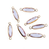 10PCS Faceted Glass Charms Connectors for Jewelry Making DIY Earrings