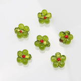 10PCS 15mm Flower Glass Beads Charms for Jewelry Making