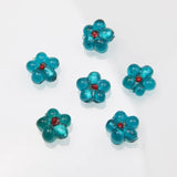 10PCS 15mm Flower Glass Beads Charms for Jewelry Making