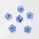 10PCS 15mm Flower Glass Beads Charms for Jewelry Making
