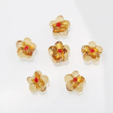 10PCS 15mm Flower Glass Beads Charms for Jewelry Making