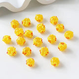 4PCS 12mm Round Flower Glass Bead Charms for DIY Necklace Bracelet