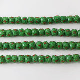 4PCS 12mm Round Flower Glass Bead Charms for DIY Necklace Bracelet