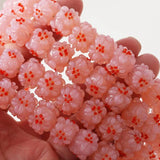 4PCS 12mm Round Flower Glass Bead Charms for DIY Necklace Bracelet
