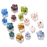5-Piece Transparent Glass Small Flower Bead Set for DIY Jewelry Making