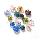 5-Piece Transparent Glass Small Flower Bead Set for DIY Jewelry Making
