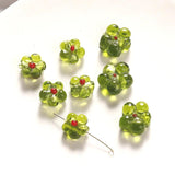 5-Piece Transparent Glass Small Flower Bead Set for DIY Jewelry Making