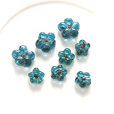 5-Piece Transparent Glass Small Flower Bead Set for DIY Jewelry Making