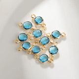 10pcs Bulk Crystal Birthstone 2 Holes Connectors Charm for Diy Jewelry Making