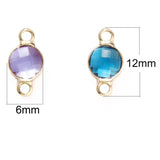 10pcs Bulk Crystal Birthstone 2 Holes Connectors Charm for Diy Jewelry Making