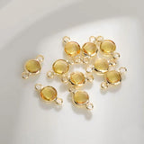 10pcs Bulk Crystal Birthstone 2 Holes Connectors Charm for Diy Jewelry Making
