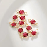 10pcs Bulk Crystal Birthstone 2 Holes Connectors Charm for Diy Jewelry Making