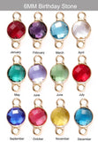 10pcs Bulk Crystal Birthstone 2 Holes Connectors Charm for Diy Jewelry Making