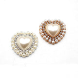 27mm 10pcs Rhinestone Pearl Heart Alloy DIY Wedding Decoration