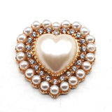 27mm 10pcs Rhinestone Pearl Heart Alloy DIY Wedding Decoration