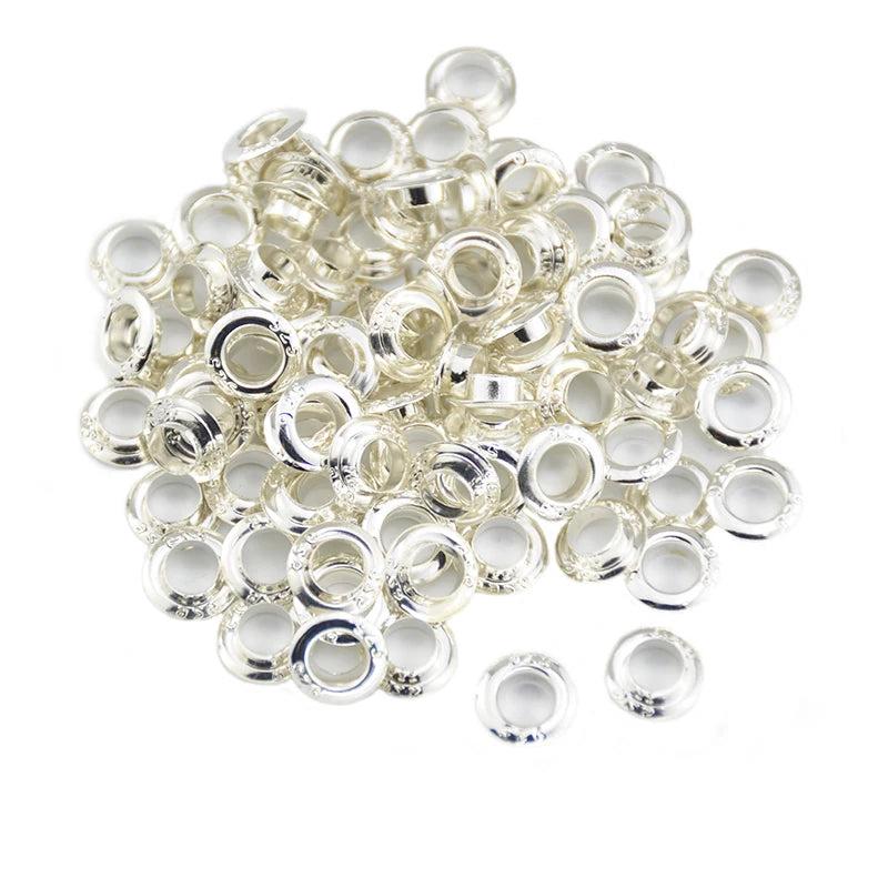 500pcs 925 Silver Plated Beads Grommet for European Glass Beads 9.5x3.5mm