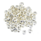 500pcs 925 Silver Plated Beads Grommet for European Glass Beads 9.5x3.5mm