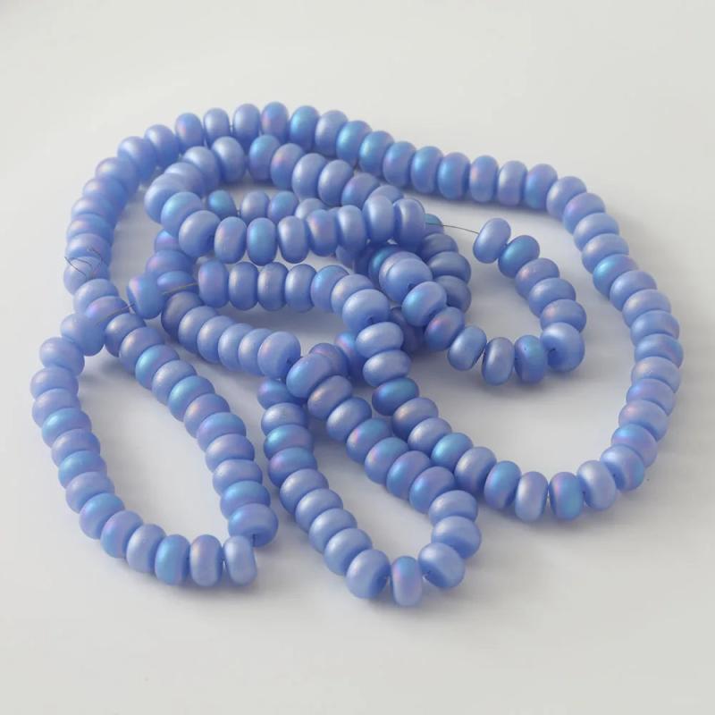 82PCS 8mm Frosted Wheel Beads Fantasy Ice Cream Glass Beads