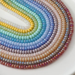 82PCS 8mm Frosted Wheel Beads Fantasy Ice Cream Glass Beads