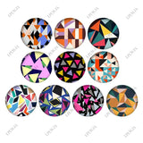 Geometry Glass Cabochons Round DIY Jewelry Making Findings Accessories
