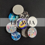 Geometry Glass Cabochons Round DIY Jewelry Making Findings Accessories