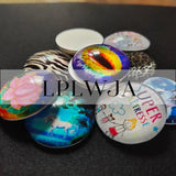 Geometry Glass Cabochons Round DIY Jewelry Making Findings Accessories