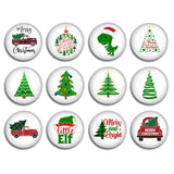 Christmas Tree Glass Cabochon, 10-40mm Picture Bead - FJ2336