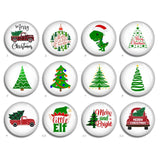 Christmas Tree Glass Cabochon, 10-40mm Picture Bead - FJ2336
