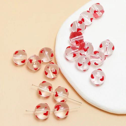 Glass Christmas Beads DIY Jewelry Earrings Bracelet Accessories