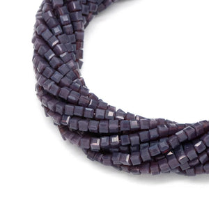 Faceted Glass Cube Beads, Purple, 2mm - Pack of 200