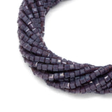 Faceted Glass Cube Beads, Purple, 2mm - Pack of 200