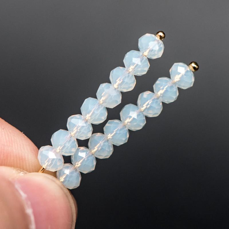 Opalite 3x4mm Crystal Glass Faceted Beads - 145Pcs