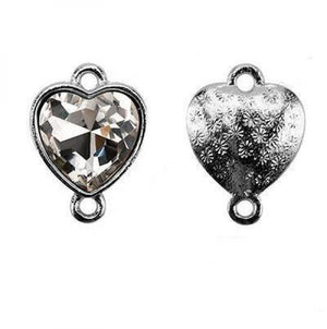 10pcs Rhinestone Heart Charms DIY Jewelry Making Earrings Pendant Connectors
