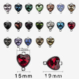 10pcs Rhinestone Heart Charms DIY Jewelry Making Earrings Pendant Connectors