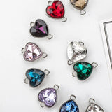 10pcs Rhinestone Heart Charms DIY Jewelry Making Earrings Pendant Connectors