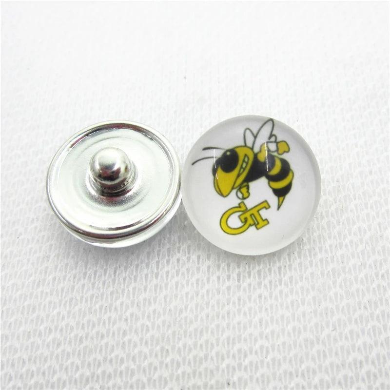 10pcs GA Tech Snap Buttons 18mm DIY Snaps Jewelry Charms