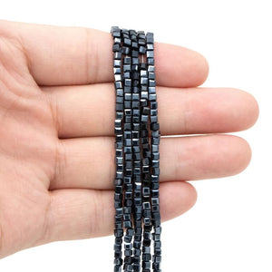 200pcs 2mm Faceted Glass Cube Beads Jet